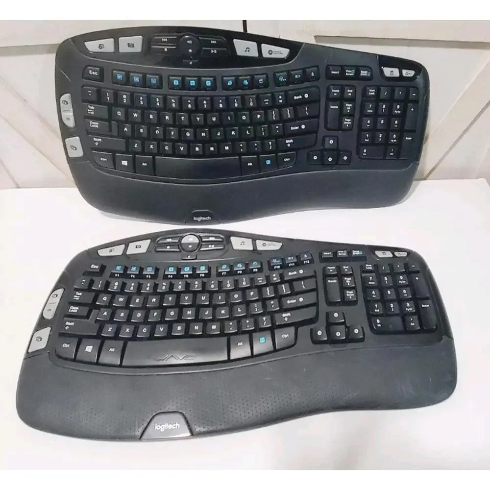 Lot Of 2 Logitech K350 Wireless Comfort Wave Keyboard NOT TESTED NO RECEIVERS